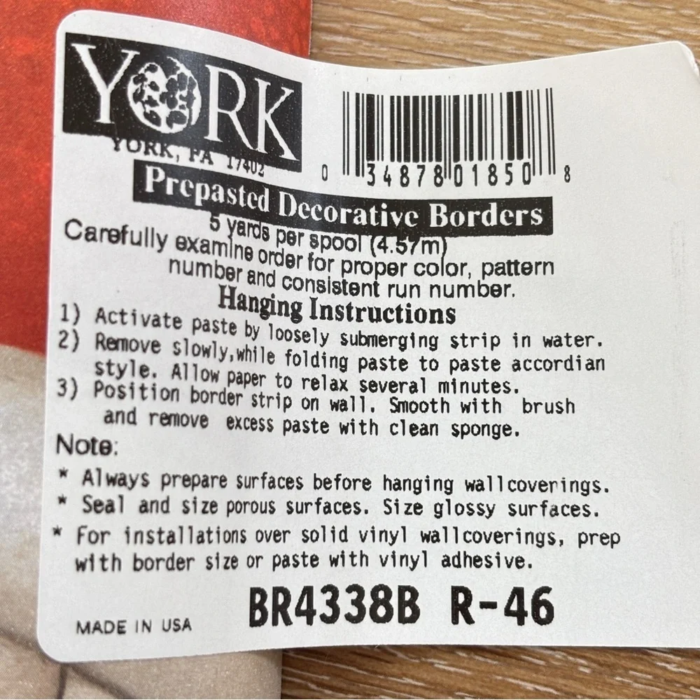 York wallpaper border